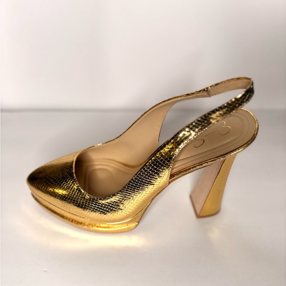 Gold Slingback Heels - Picture 8 of 10